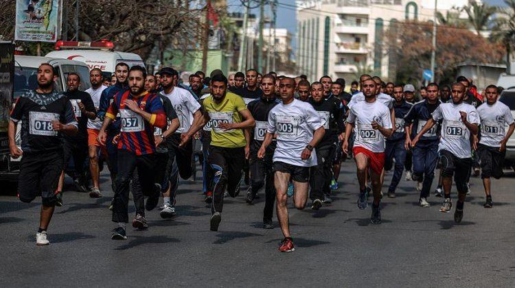 İsrail'in tutukladığı Filistinlilere destek koşusu