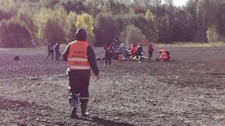 Türk takımının katıldığı yarışta helikopter düştü!