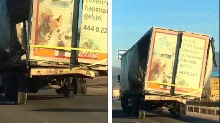 Lastiksiz TIR yürekleri ağza getirdi!