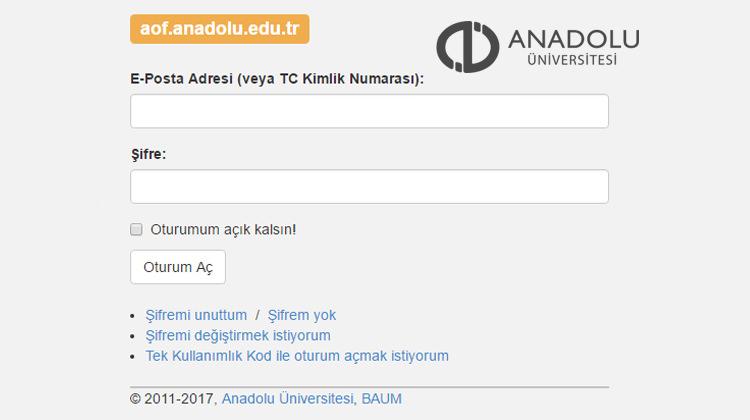 2018 AÖF güz dönemi final sınav sonucu öğrenme sayfası
