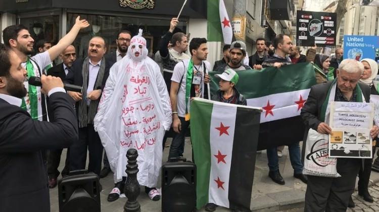 İran Konsolosluğu önünde Guta protestosu