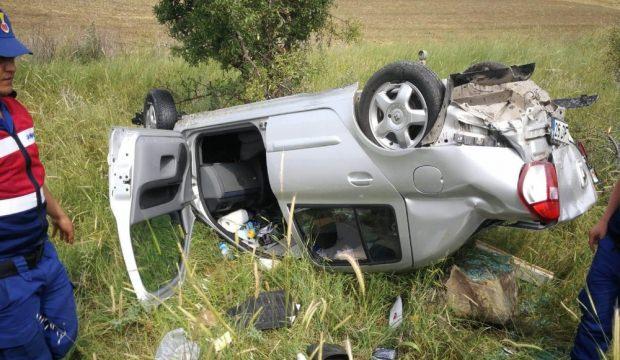 Kütahya’da araç şarampole yuvarlandı: 3 yaralı