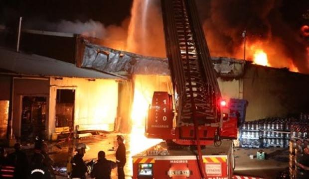 Abant'ta su dolum tesisinde yangın