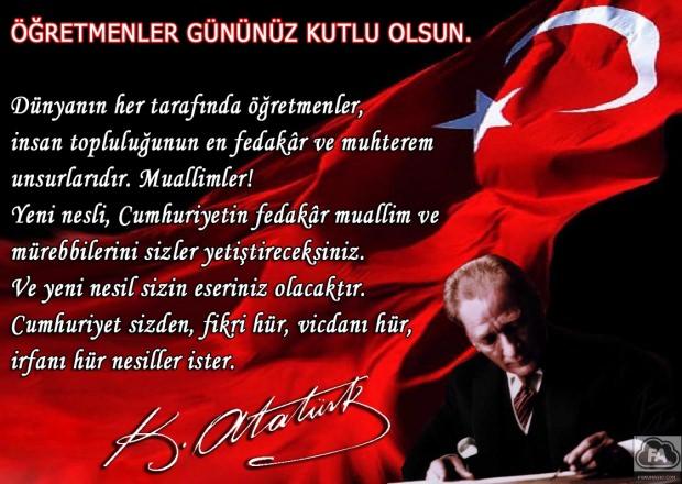 Mustafa Kemal Atatürk 24 Kasım Öğretmenler Günü Sözleri