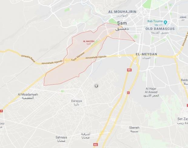 Başkent Şam'ın Al Mazzeh bölgesi...