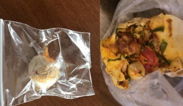 Döner dürümün içine uyuşturucu sakladı