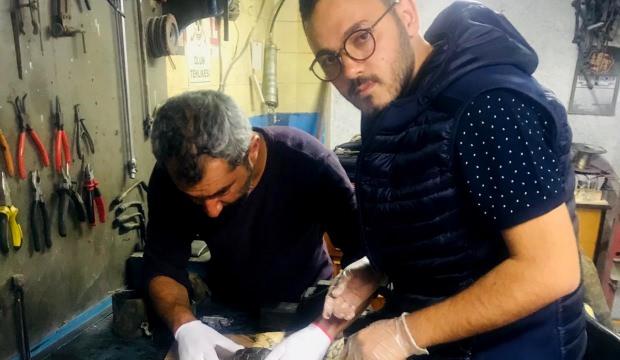 Kaplumbağayı kaportacıda hayata döndürdüler