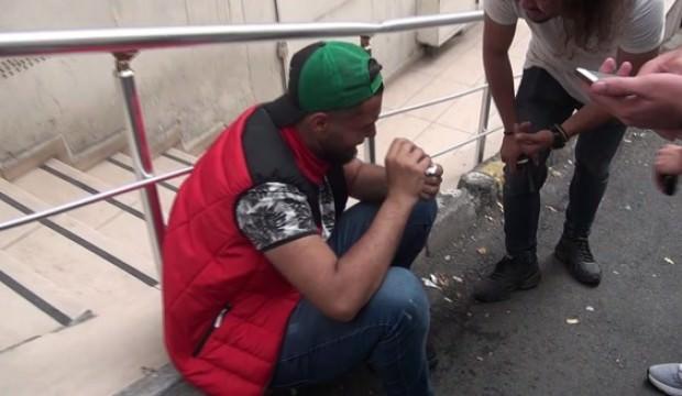 Yüzüne tiner atılan kişi yaralandı