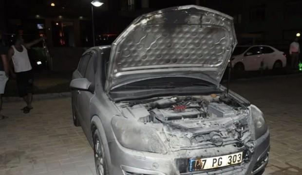 Polis memurunun otomobili kundaklandı