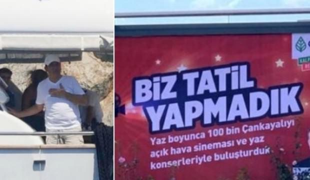 Çankaya'daki 'Biz tatil yapmadık' afişi ortalığı karıştırdı