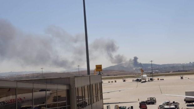 Yangının Sabiha Gökçen Havalimanı'ndan çekilen görüntüsü