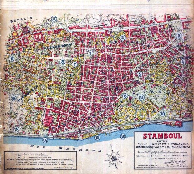 Topograf Jacques Pervititch›in 1920›li yıllarda yaptığı İstanbul haritasında şehrin birçok kayıp noktasını görmek mümkün.