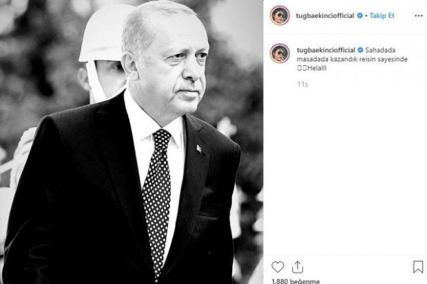 Tuğba Ekinci Cumhurbaşkanı Erdoğan paylaşımı