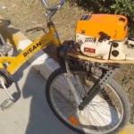 Bisiklete testere motoru taktı!