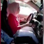 Kadın şoför vites değiştirir gibi el freni çekti!