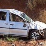 Devrilen hafif ticari araçtaki 7 kişi yaralandı