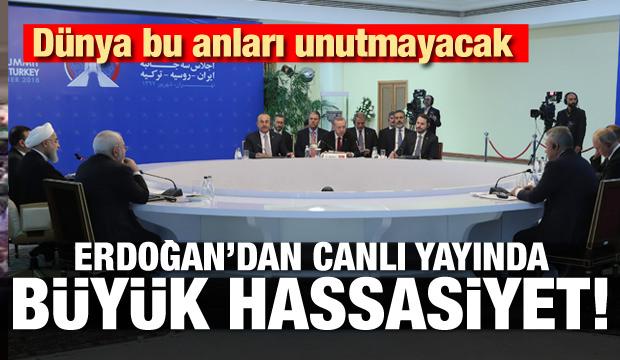 Dünya bu anı unutmayacak! Erdoğan'dan canlı yayında baskı