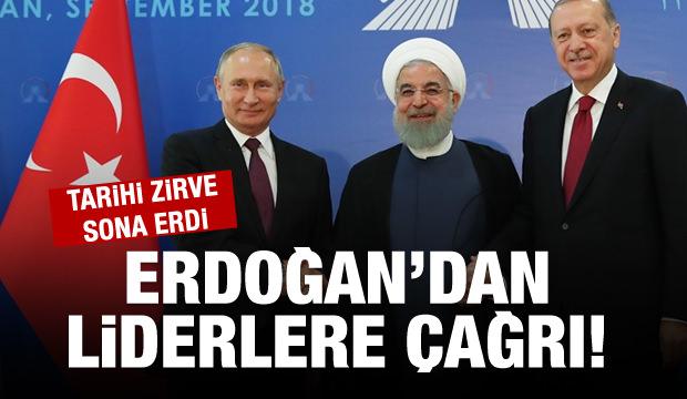 Tahran'daki tarihi zirvede Erdoğan'dan çağrı!