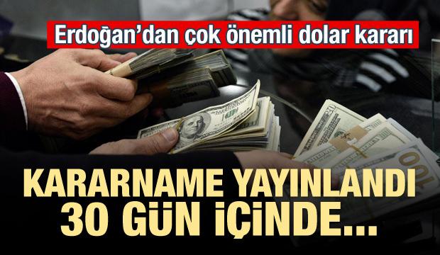 Erdoğan'dan flaş döviz kararı! 30 gün içinde...