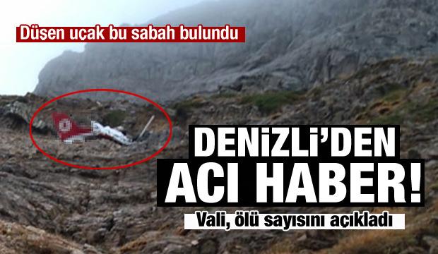 Denizli'den acÄ± haber! DÃ¼Åen uÃ§ak bulundu