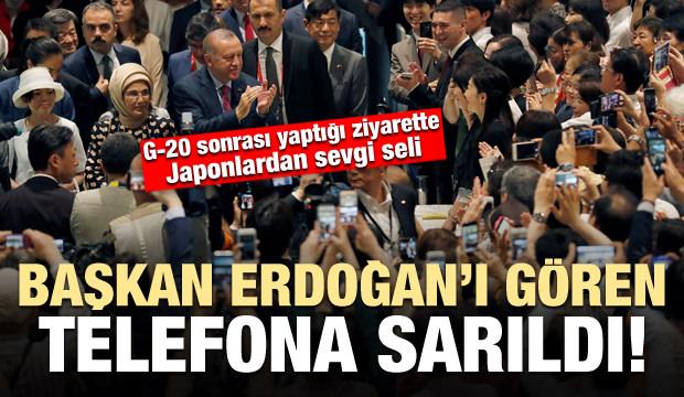 ErdoÄan'Ä± gÃ¶ren telefona sarÄ±ldÄ±! Japonya'da sevgi seli...