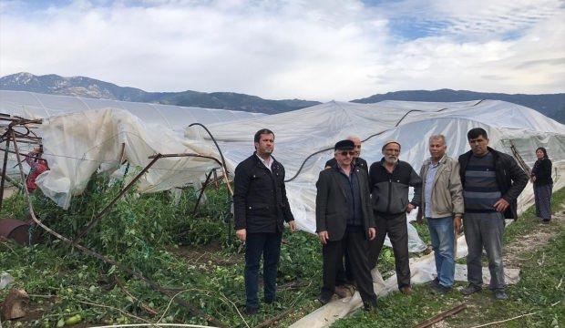 Kaş'ta hortum seralara zarar verdi