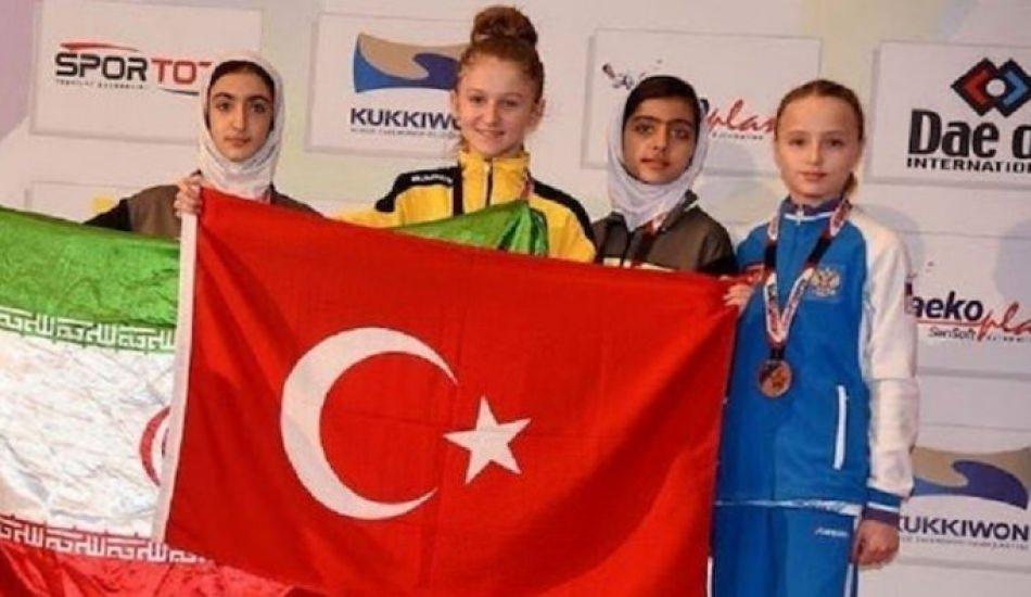 Milli tekvandocu Selen Gündüz'den İranlı rakibine bayrak dersi!