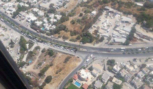 Muğla'da bayram trafiği havadan görüntülendi
