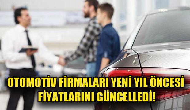 Otomotiv firmaları yeni yıl öncesi sıfır araç fiyatlarını aşağı çekti!