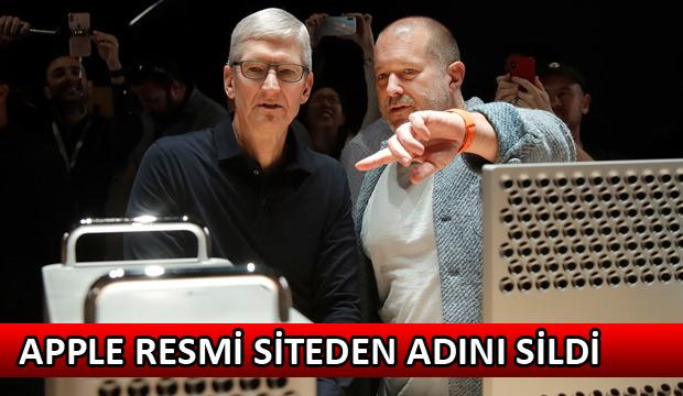 Apple efsane tasarımcısı Jonathan Ive'nin ismi resmi siteden silindi