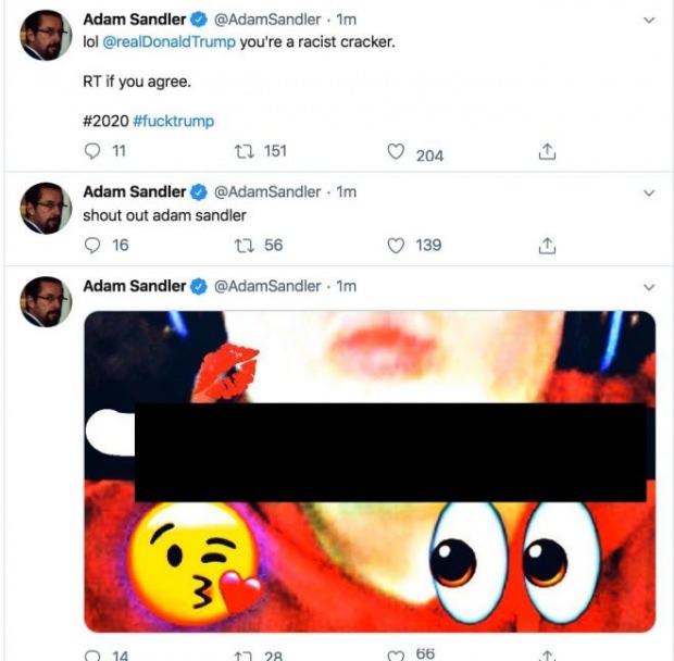 Adam Sandler da Twitter mağduru oldu, hesabı hacklendi!