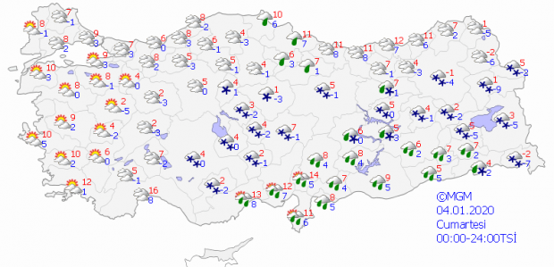 İl il hava durumu! Haritalı hava durumu