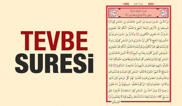 Tevbe Suresi okunuşu ve anlamı | Tevbe Suresi Türkçe meali ve faziletleri