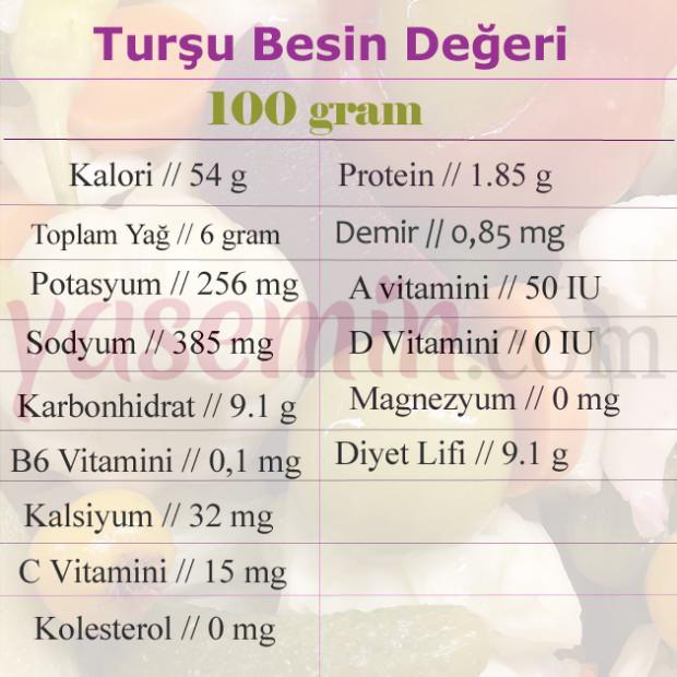 turşu besin değeri