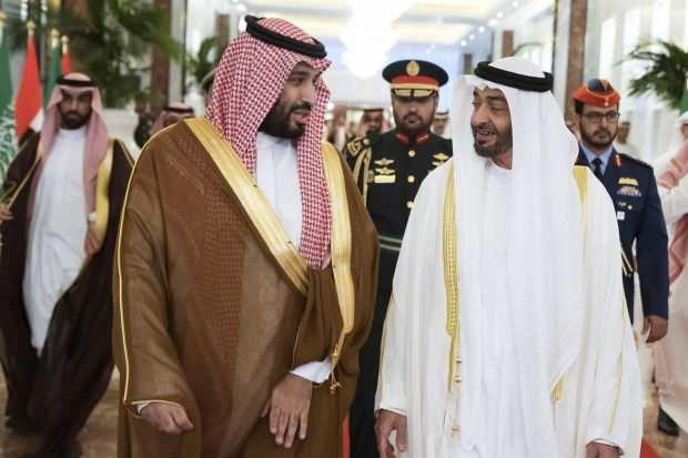 Prens Selman ve BAE Veliaht Prensi Muhammed bin Zayed El Nahyan....