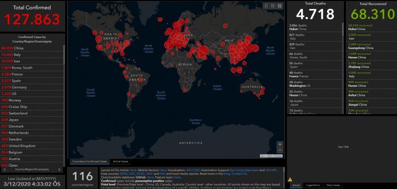 Dünya üzerindeki koronavirüs haritası... Haritada ölü, vaka ve iyileşenlerin sayısı yer alıyor...