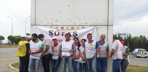 Sütaş Genel Müdürlüğü önünde protesto