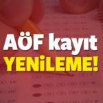2017 - 2018 AÖF kayıt yenileme ne zaman bitiyor?