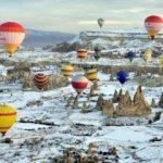 Kapadokya beyaz örtüye büründü