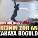 Pazarcının zor anları kahkahaya boğdu: Mehmet abi uçuyor...