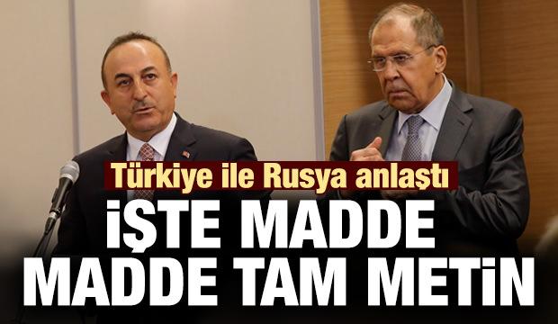 Son dakika haber: Türkiye ile Rusya arasındaki mutabakatın tam metni