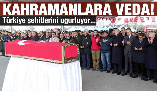Türkiye şehitlerine veda ediyor