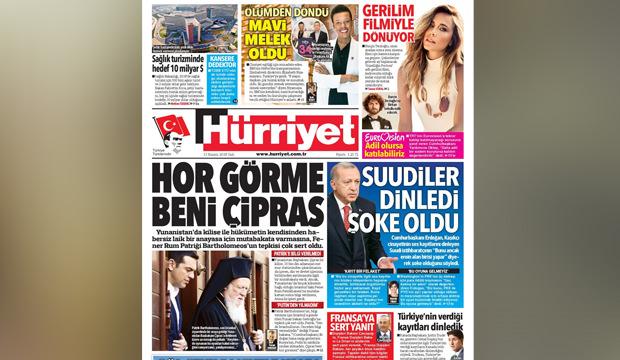 Hürriyet Gazetesi manşetleri! 13 Kasım Salı son dakika ...