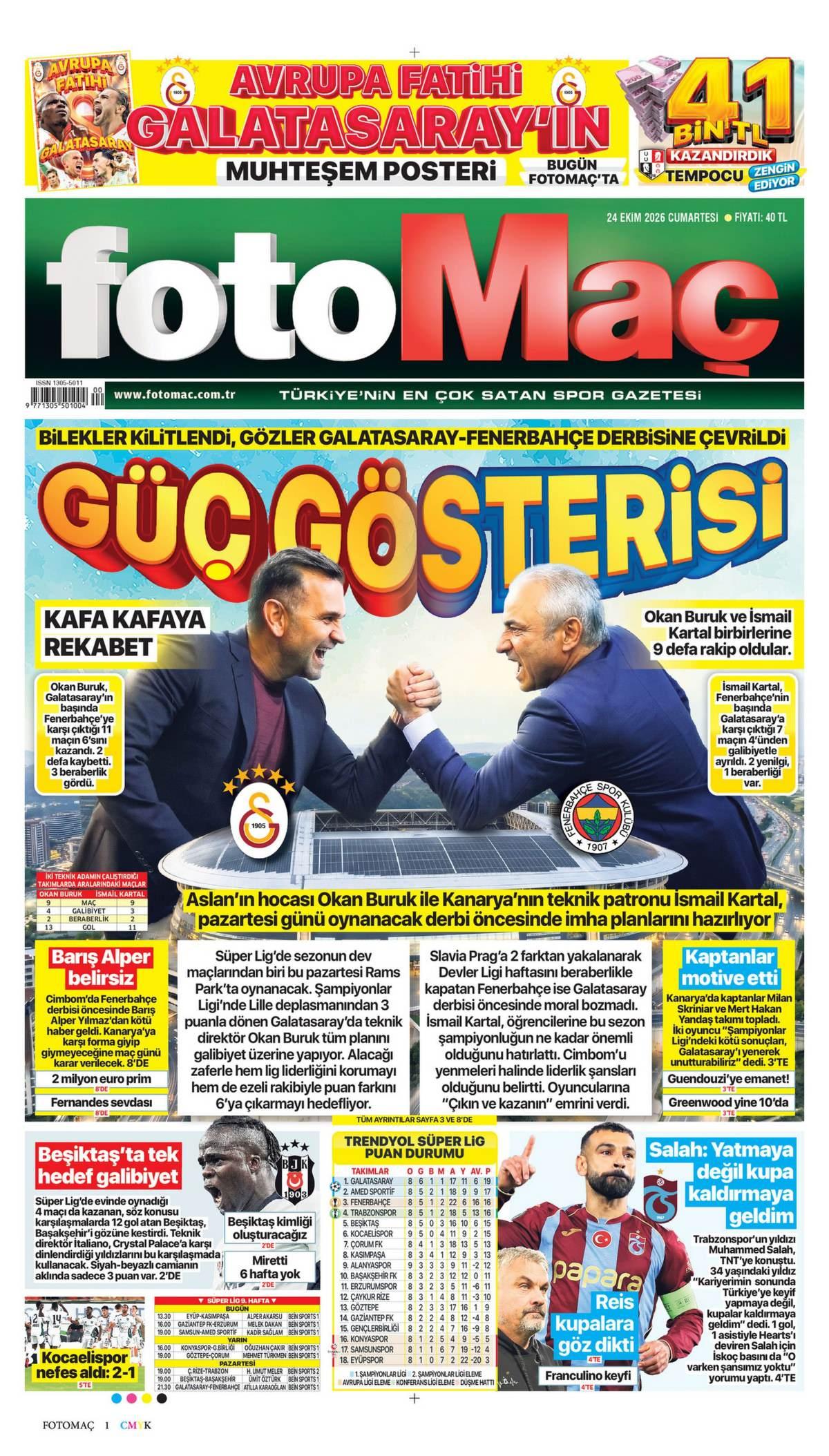 Fotomaç Gazetesi 1. Sayfa Manşeti
