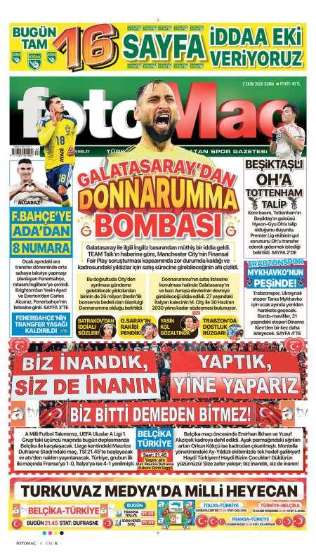 Fotomaç birinci sayfa