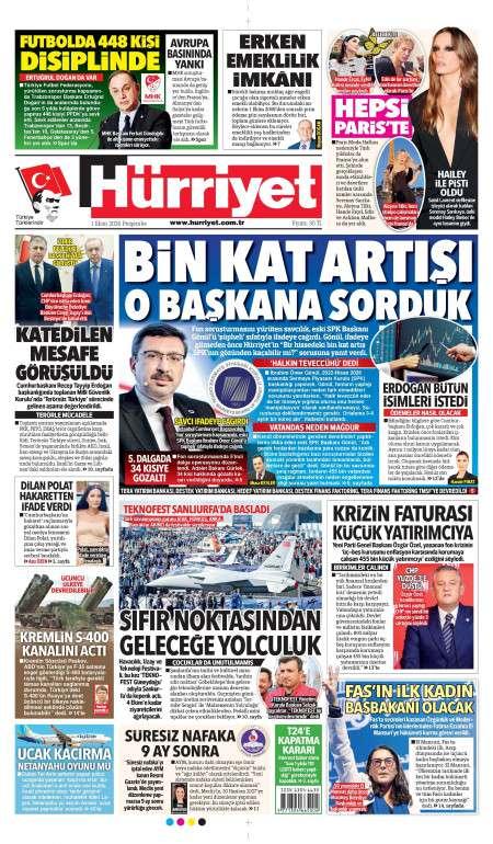 Hürriyet bugünkü kapak